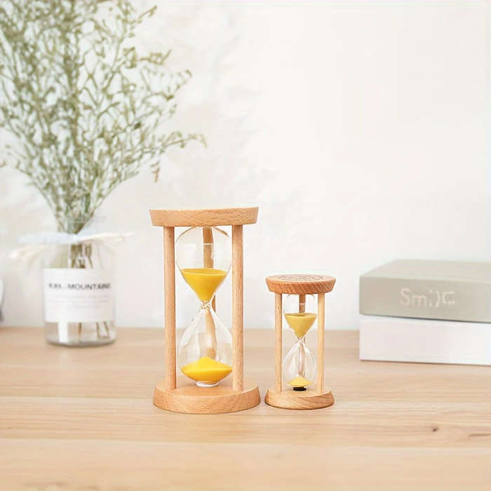 1pc 5-Minute Wooden Timer Timer for Focus Training Study Cooking Swimming Pool Use Manual Sand Timer