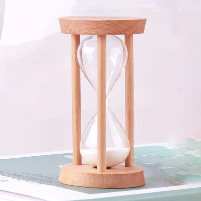 1pc 5-Minute Wooden Timer Timer for Focus Training Study Cooking Swimming Pool Use Manual Sand Timer