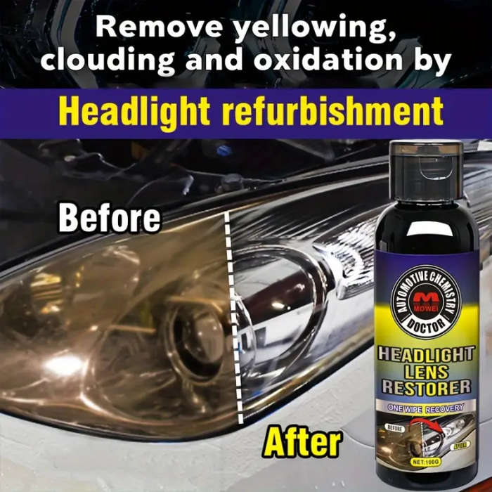 Car Headlight Restoration Cream Brightens Cleans Yellowed Lamps for Enhanced Visibility