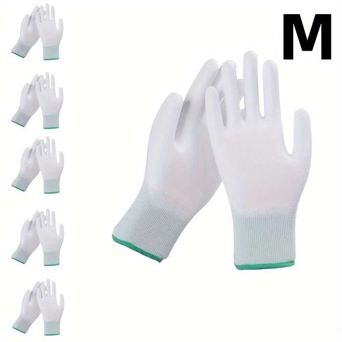 6 Pairs Green Size M Multi Purpose Work Gloves