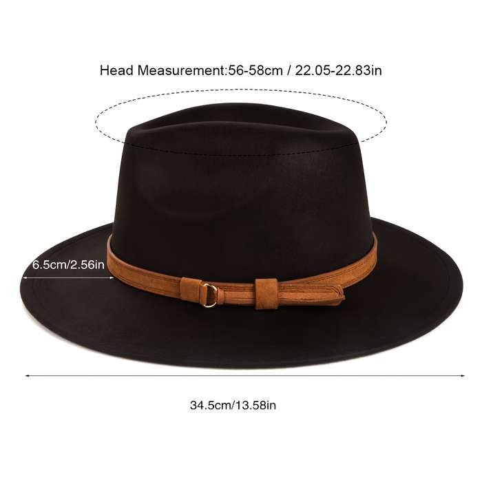1pc Fashion Retro Top Hat Simple Wide Brim Jazz Hat
