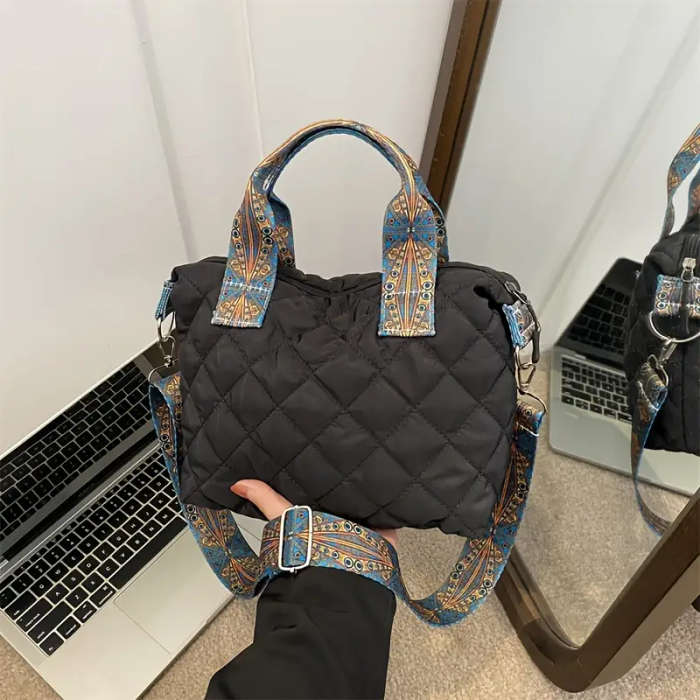 1pc Stylish Quilted Nylon Crossbody And Shoulder Bag for Girls Durable Casual