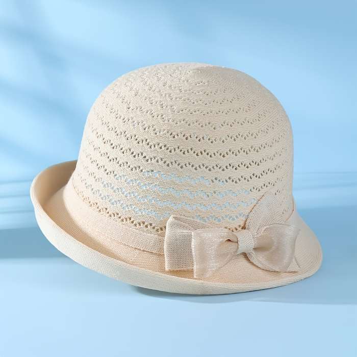 1pc Elegant Women'S Fedora Sun Hat Stylish Versatile Sun Protection Polyester Hand-Washable