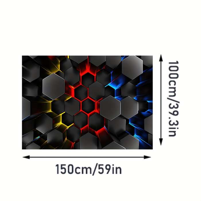 1Pc 100x150cm 39.3x59inch Hexagon Floor Mat