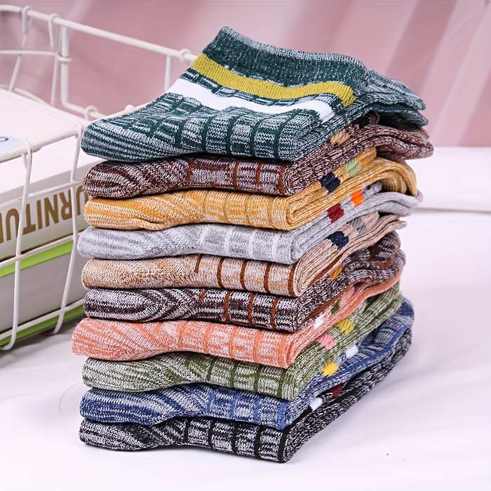 10 Pairs Mixed Color One Size High Elastic Socks