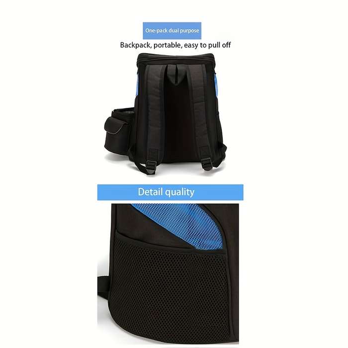 1pc Black With Bluesize S Pet Bag