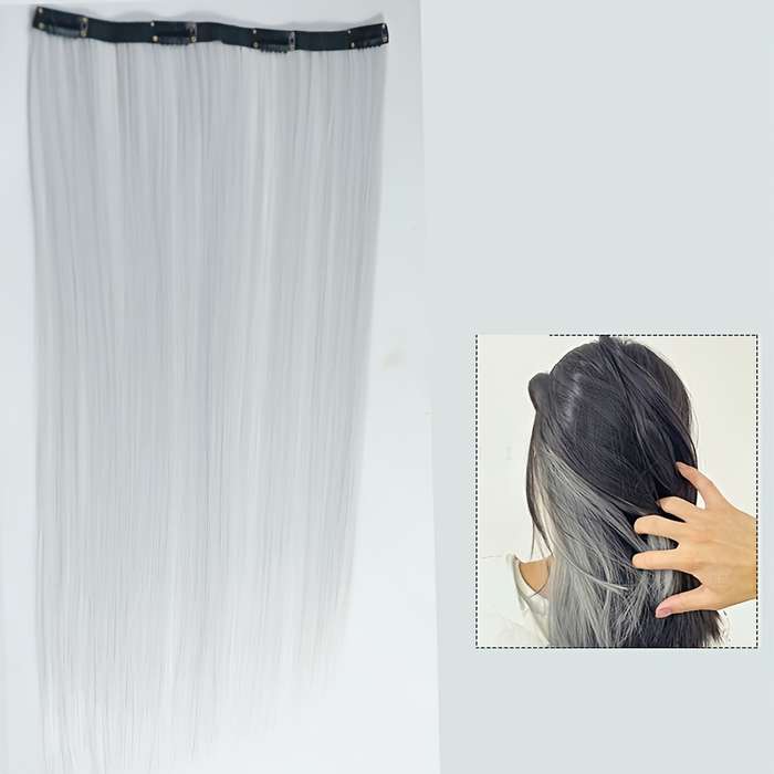1Pc Grandma Grey 55.88cm Fashion Design Wig