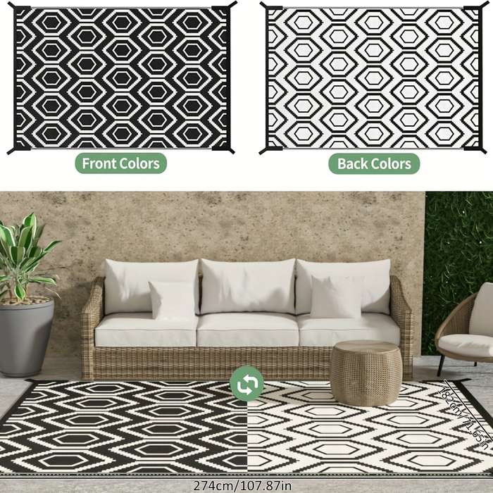1Pc Black And White 5X8FT 152x244cm Floor Mat