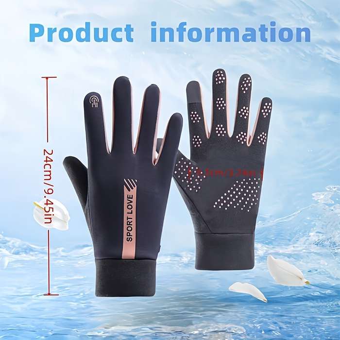 1 Pair Black Warm Gloves