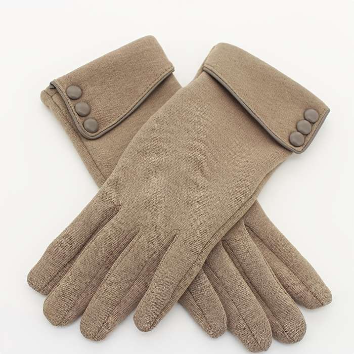 1 Pair Khaki Warm Gloves