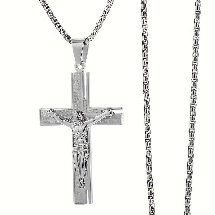 1 Piece Silvery Jesus Theme Pendant