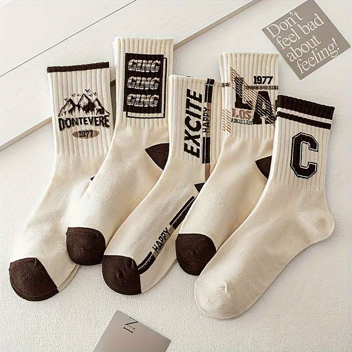 8 Pairs Of Coffee Color Mid Calf Socks Sock One Size