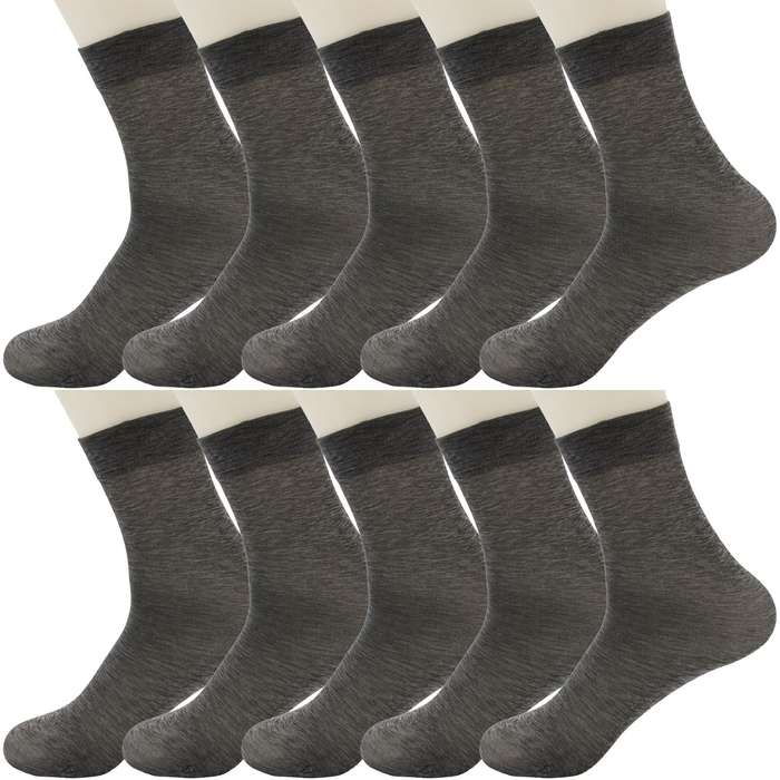 10 Pairs Black One Size High Elastic Socks