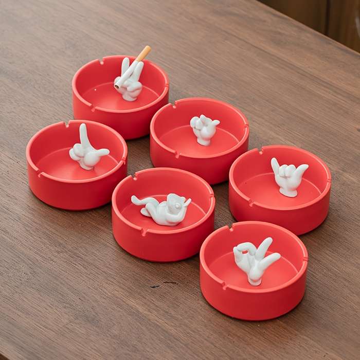 1pc Ceramic Ashtray for Home Living Room Office High-end Simple Creative Large Trendy Cute