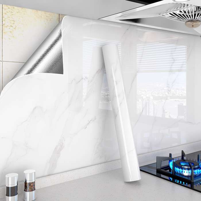 1PC Wall StickersF16SMBY Ink White Jade60cmX500cm