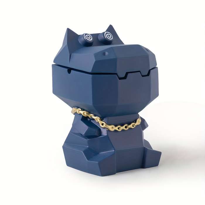 1pc Modern Animal-Shaped Ashtray with Lid Vibrant Color Concrete Stone Design Irregular Shap