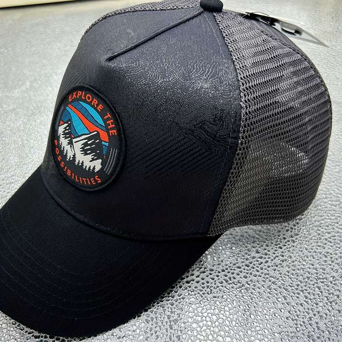 1pc Baseball Cap with Snow Mountain Embroidery Adjustable Snapback Sporty Blue White Strip