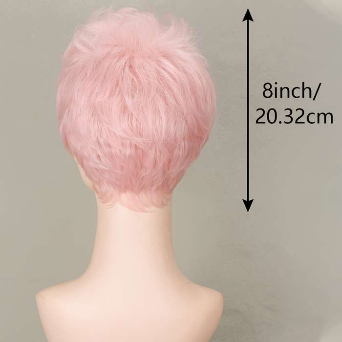 1Pc Pink Color 20.32cm Fashion Design Wig