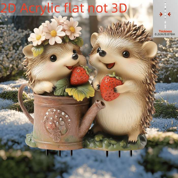 1pc 2D Flat  1 One  Plane Hedgehog Garden Sign Sunshine Catcher Gift Birthday Acrylic Animal Sta