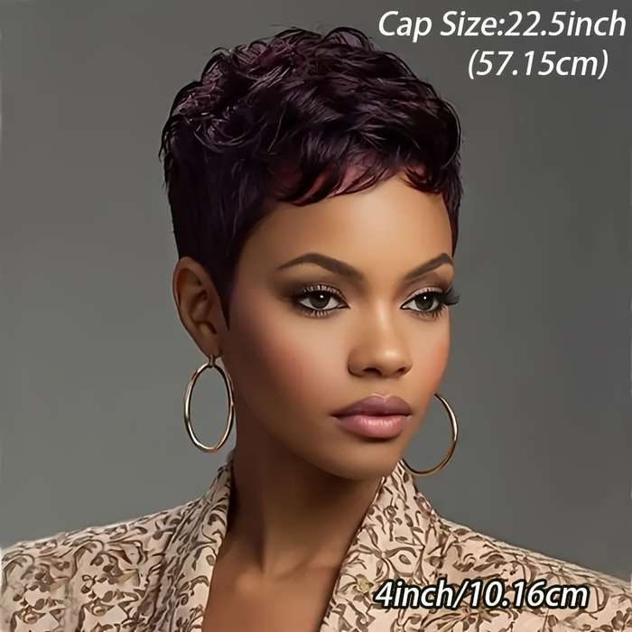 1Pc Black 10.16cm Fashion Design Wig