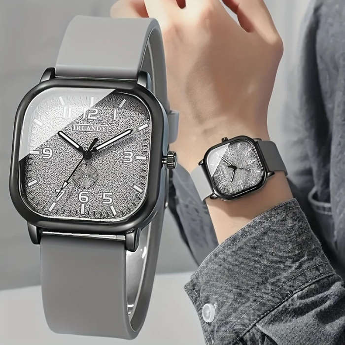 1pc Stylish Men's Square Dial Quartz Watch Perfect Gift for Boyfriend Family on Birthdays Holidays
