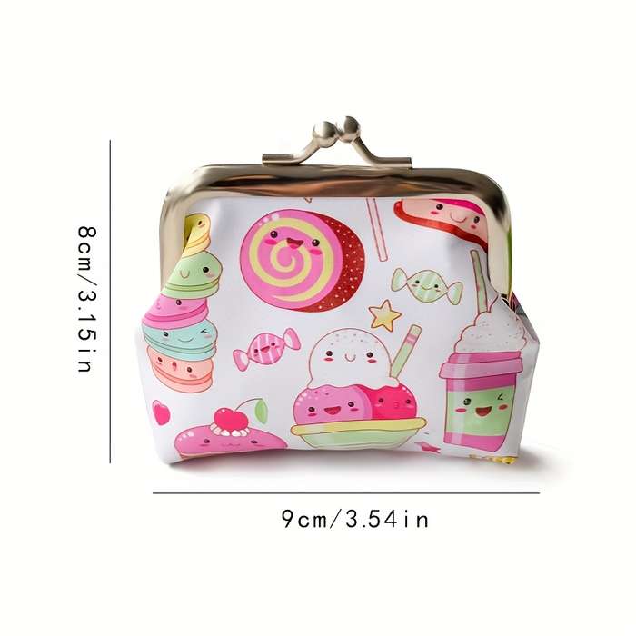 1pc Cute Cartoon Coin Purse Wallet Stylish Mini Storage Pouch for Lipstick Keys Cards Coins