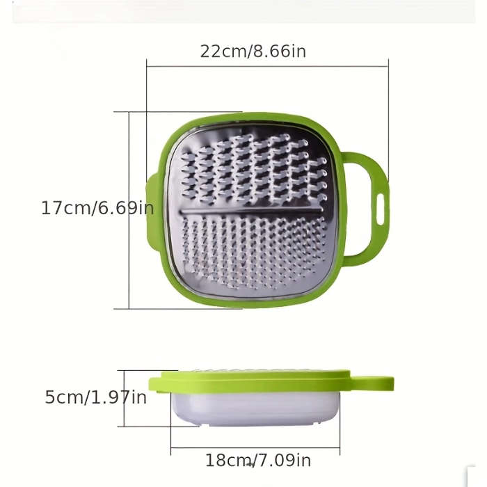 1Pc 3In1 Manual Vegetable Chopper Slicer And Grater Green Plastic French Fry Cutter