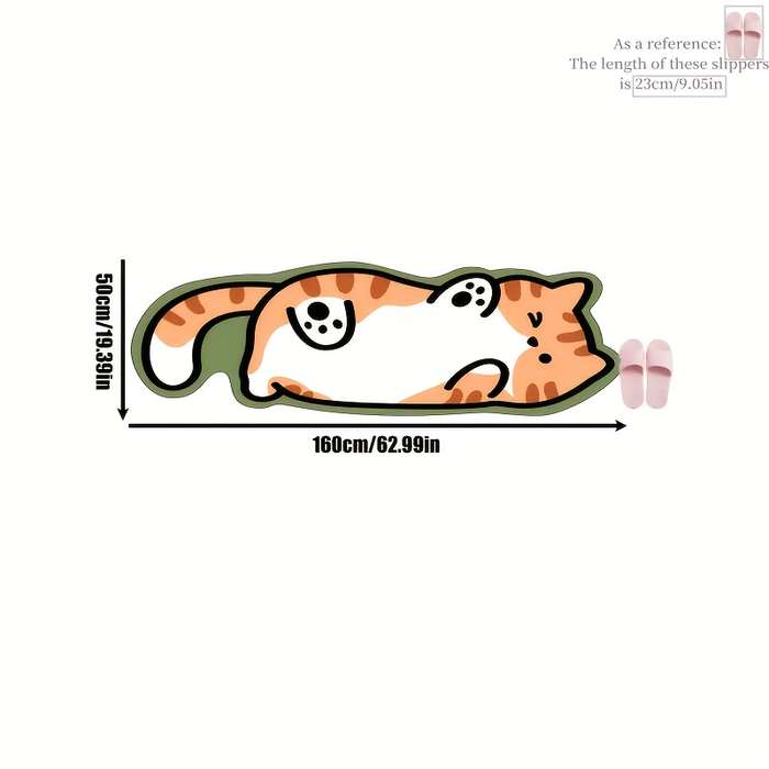 1Pc Belly cat Green edge 50x160cm 19.69x62.99inch Floor Mat