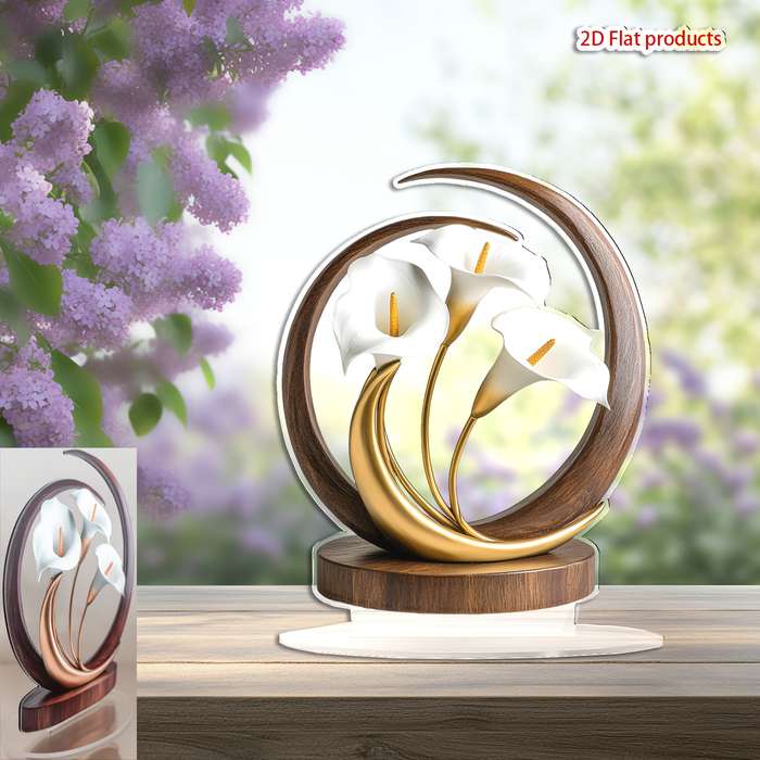 1pc 2D Flat   White for Lotus Themed  Acrylic Decoration Suitable for Living Room K