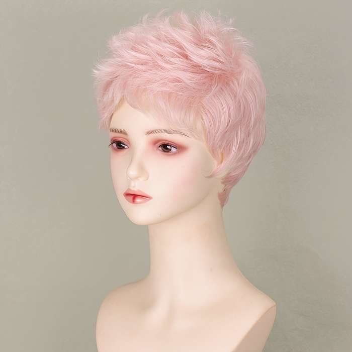 1Pc Pink Color 20.32cm Fashion Design Wig