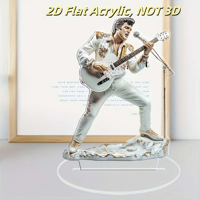 1pc 2D Flat    Acrylic Flat Crystal Music Sculpture Boho Style 17.78x13.21 cm Dynamic Guit
