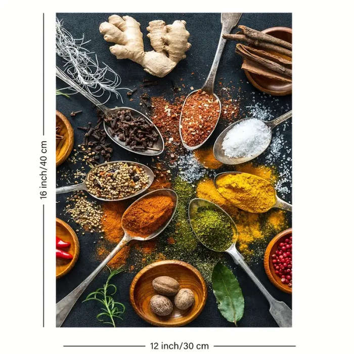 1pc Chic Spoon Dressing Canvas Art Print Frameless Oil Painting Poster for Living Room Bedroom Offic