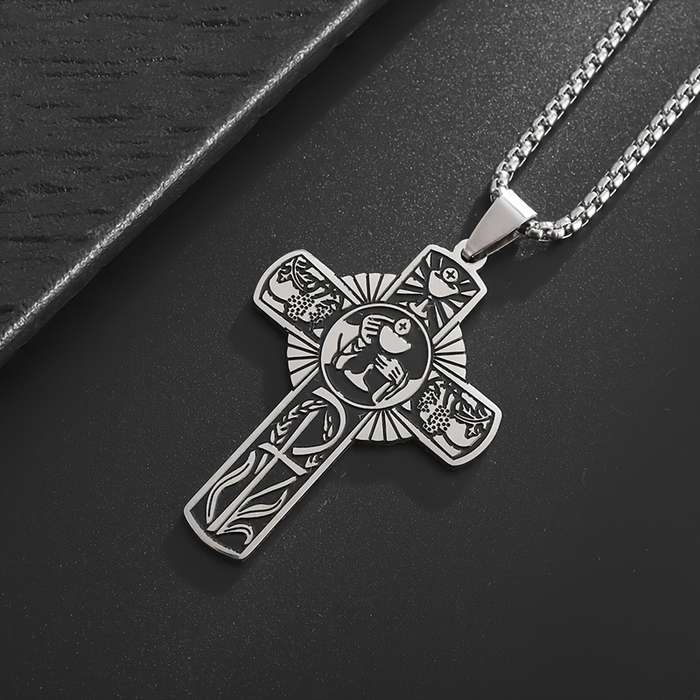 1 Piece Silvery Jesus Theme Pendant