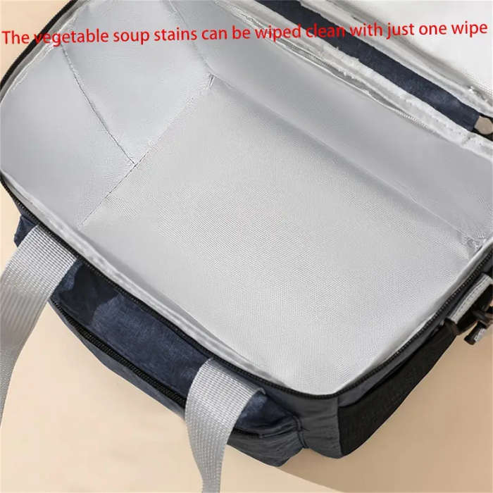 1pc Large Capacity Insulated Lunch Bag Large Capacity Insulated Lunch Bag Double Layered Adjustable