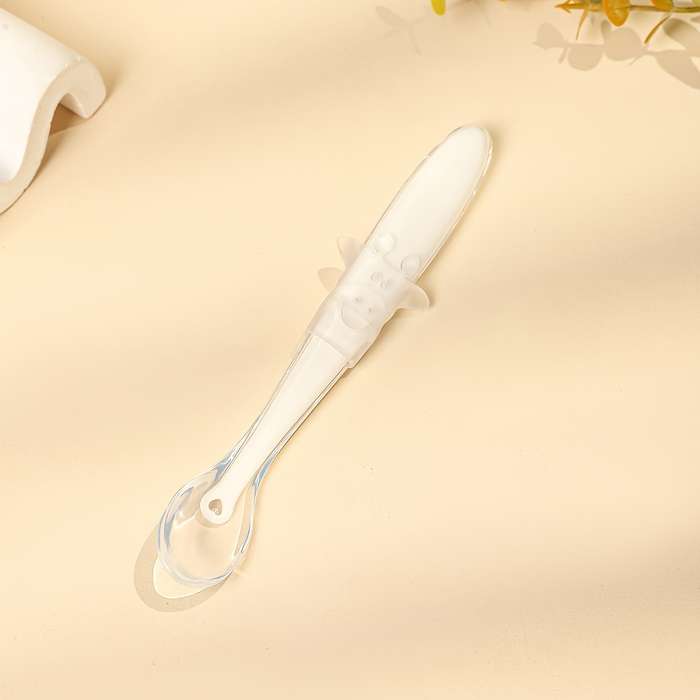 1pc Baby Silicone Spoon Food Grade Feeding Spoon with Bright Pink Color White Blue Green Co