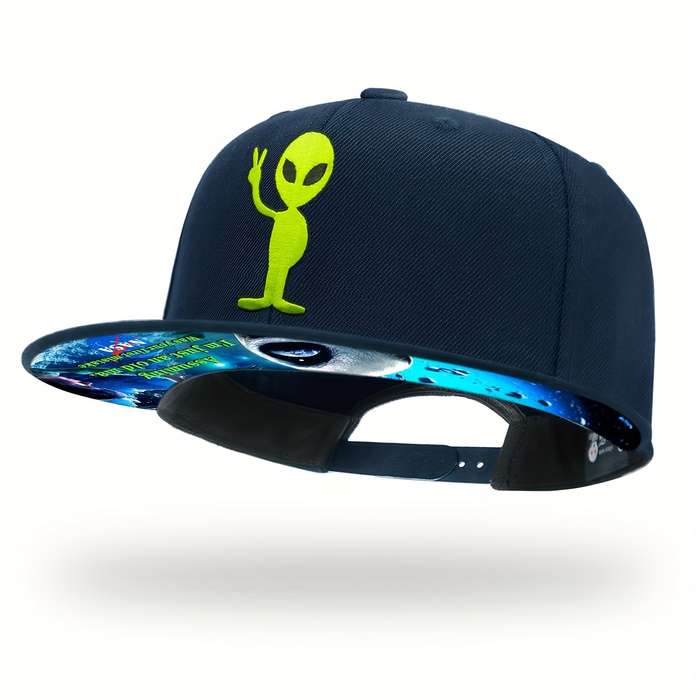 1pc Tilgomedal Alien Skull Snapback Baseball Cap Adjustable Breathable Cotton Blend Hat for