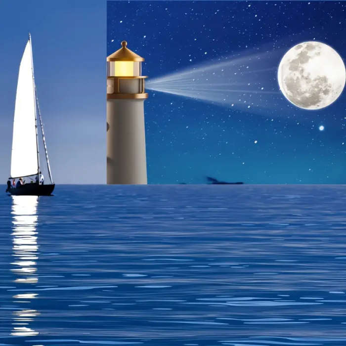 1pc Lighthouse Night Light With A Clear Moon Projection Image Sensitive Human Body Sensing Switch An