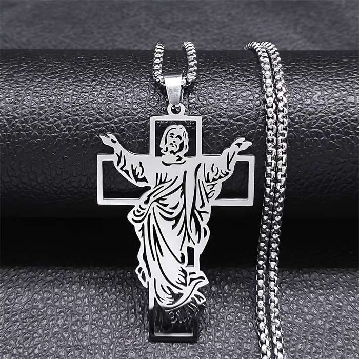 1 Piece Silvery Jesus Theme Pendant