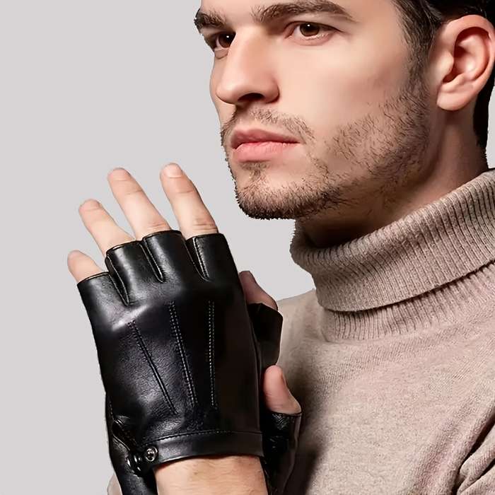 1 Pair Black Outdoor Sports Gloves