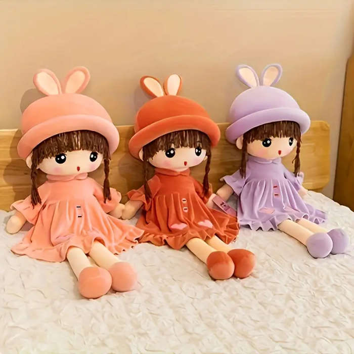 1 Piece Cute Rag Doll Plush Soft Stuffed Doll Purple