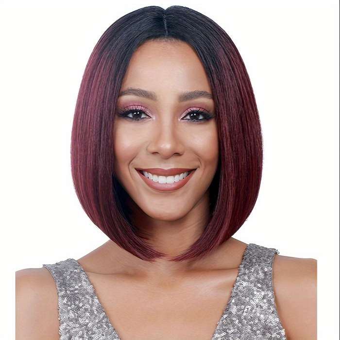 1Pc Burgundy 30.48cm Fashion Design Wig