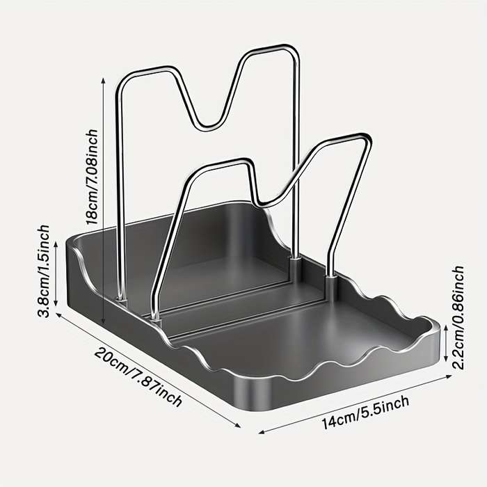 1pc Stainless Steel Kitchen Organizer Rack for Pots Pans Spatulas Spoons Space-Saving Wall-Mo