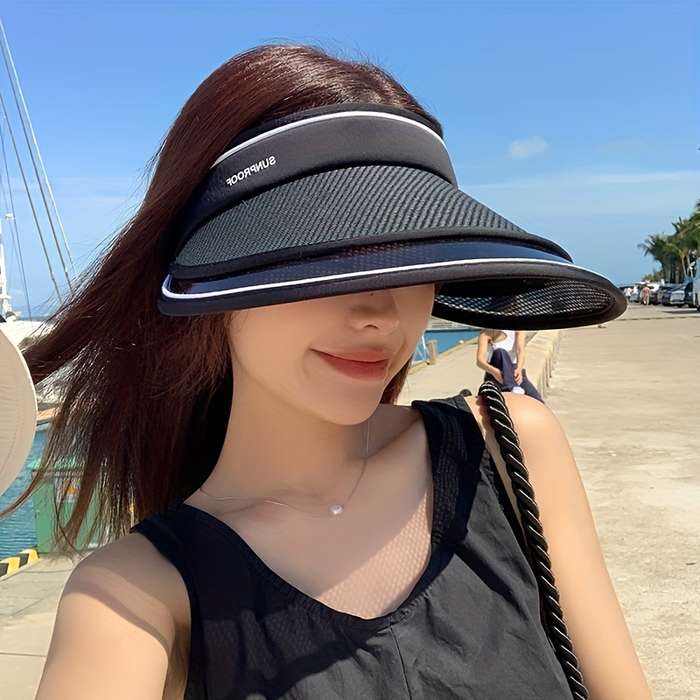 1pc Unisex Summer Sun Visor Hats with UV Protection Breathable Nylon Design for Outdoor Activ