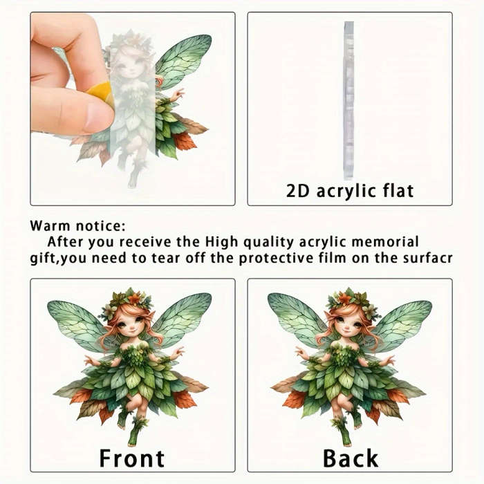 1pc Whimsical Flower Fairy Acrylic Pendant Necklace Vibrant 2D Decor for Car Rearview Mirror Bags Ke