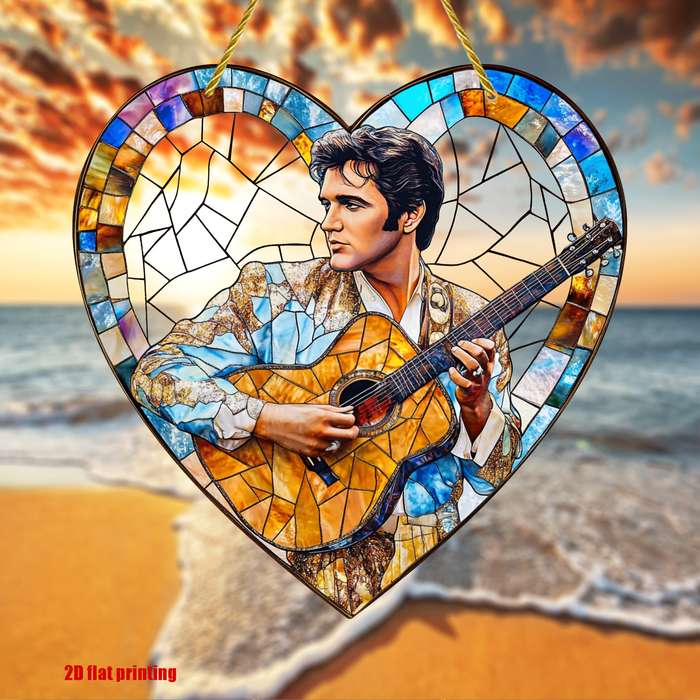 1pc 2D Flat   Vintage Graphic Musical Theme Acrylic Wall Hanging Suncatcher 20.32cm x 20.32cm