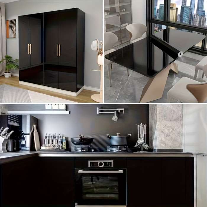 1PC Wall StickersBright Black300cmX60cm  118.11inX23.62in