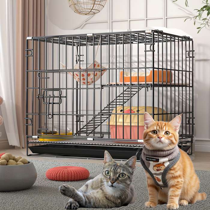 1pc Car Cage - Gray + Cat Litter T size One Size Fits AllPet Cage