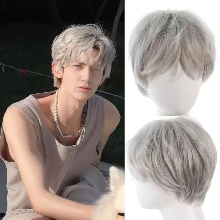 1Pc Granny Gray 10.16cm Fashion Design Wig