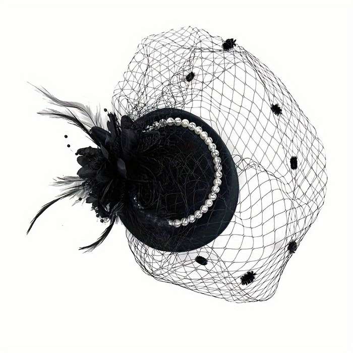 1pc Top Hat Bride Net Hat Cheongsam Accessories Elegant Style Small Top Hat Girl Show Evening Dress