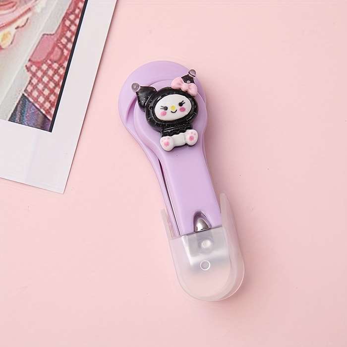 1pc Sanrio Cartoon Nail Clippers Portable Folding Trimmer with Metal Blade Straight Edge Uns